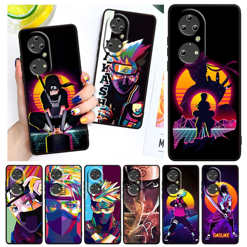 

Fashion Kakashi Naruto For Huawei P50 P40 P30 P20 Pro Plus P10 P9 P8 Lite 2019 2017 RU E Mini Black Funda Capa Phone Case