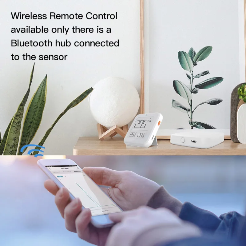 

Smart Brightness Thermometer Portable Remote Monitoring Data Record Actively Report Automatic Light On For Indoor Home Universal