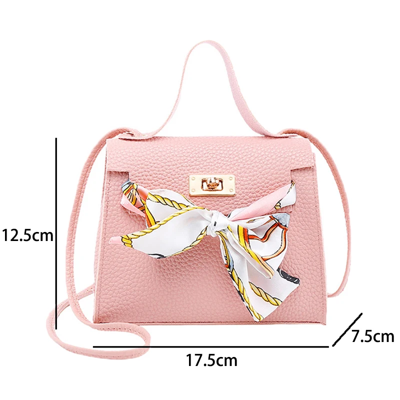 PU Leather Lychee Pattern Bow Shoulder Bags Messenger Bags Fashion Simple Women Crossbody Bags Ladies Handbags Purse Small Purse