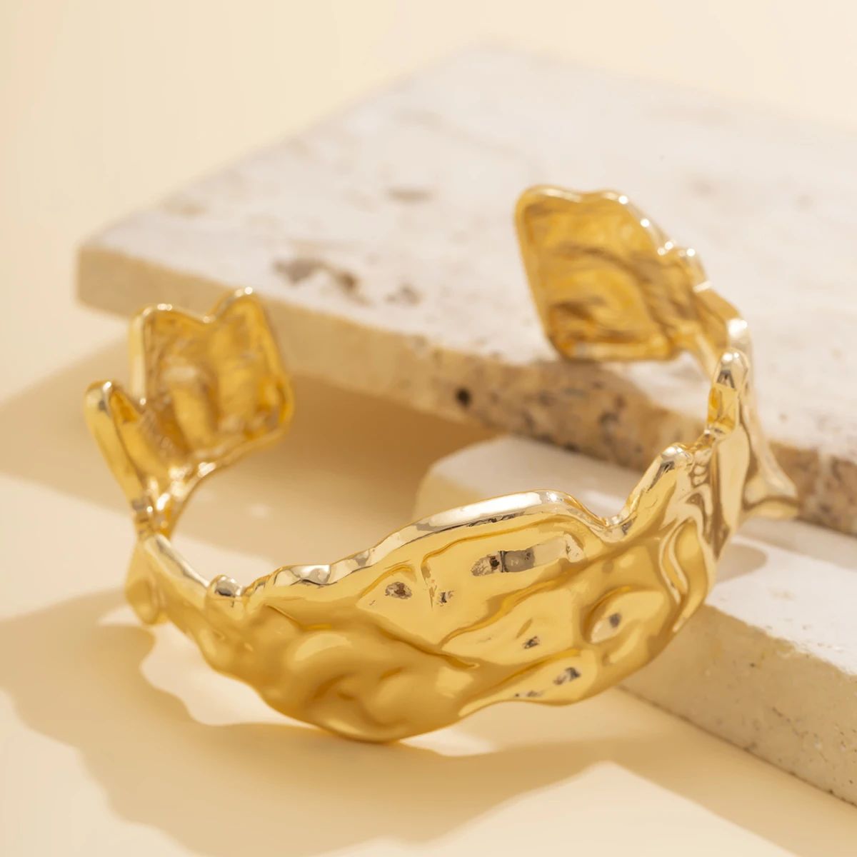 Открытый широкий неровный Металлический Браслет-манжета для женщин модные