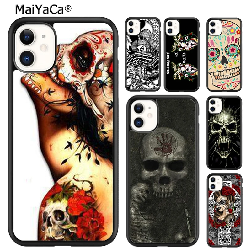 MaiYaCa Мексиканский чехол для телефона с сахарным черепом iPhone 16 15 14 plus XR XS 11 12 13 pro max