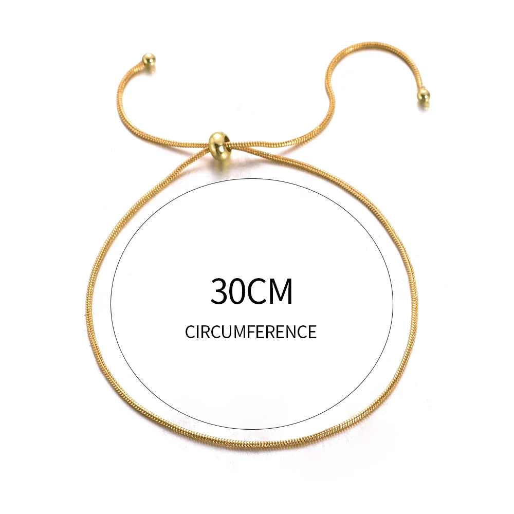 Drawstring Gold Color Anklets Link Chain Stainless Steel Foot for Men Women Jewelry Leg Chain Ankle Chains Anklets Jewelry Gift