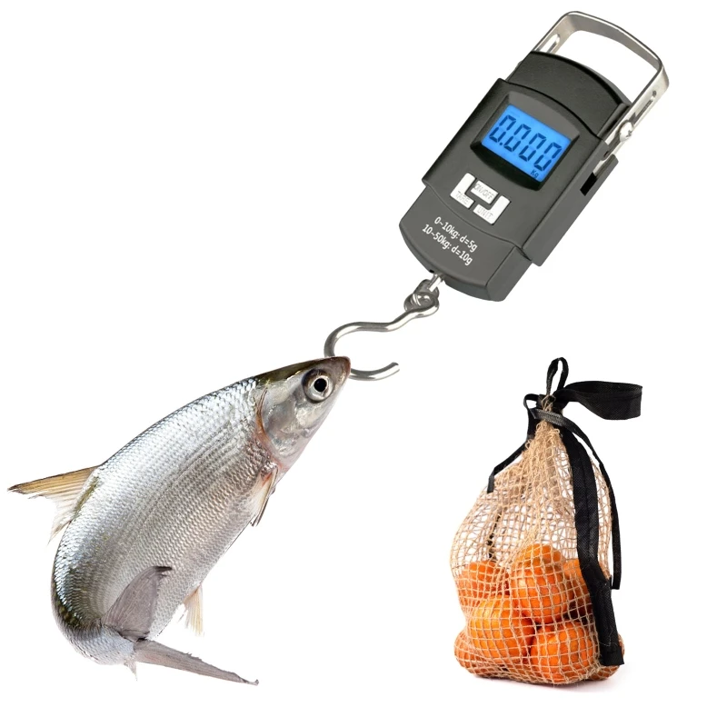 

Digital Luggage Scale 110lb /50kg Portable Mini Electronic Scale with Fishing Hook Tare Function Backlit LCD Display