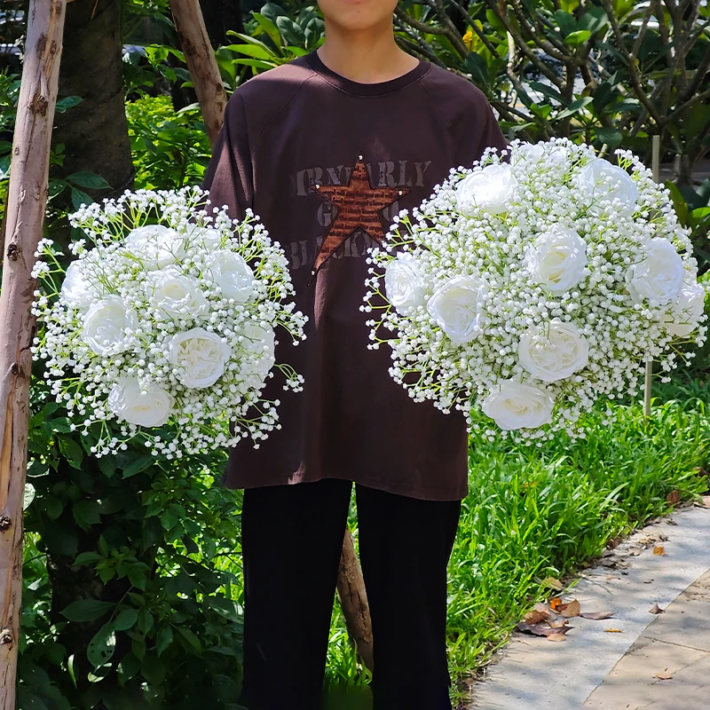 Искусственный белый розовый шар свадебный фон цветок день рождения стол центр