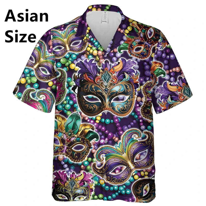 Мужская маска Mardi Gras с короткими рукавами художественный повседневный удобный