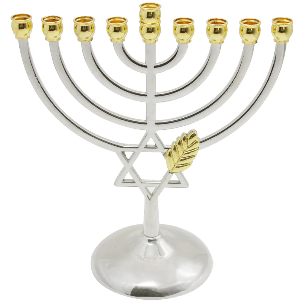 

Holder Hanukkah Candlestick Jewish Menorah Metalholders Stand Branch Desktop Table Candelabra Chanukah Base Festival Decoration