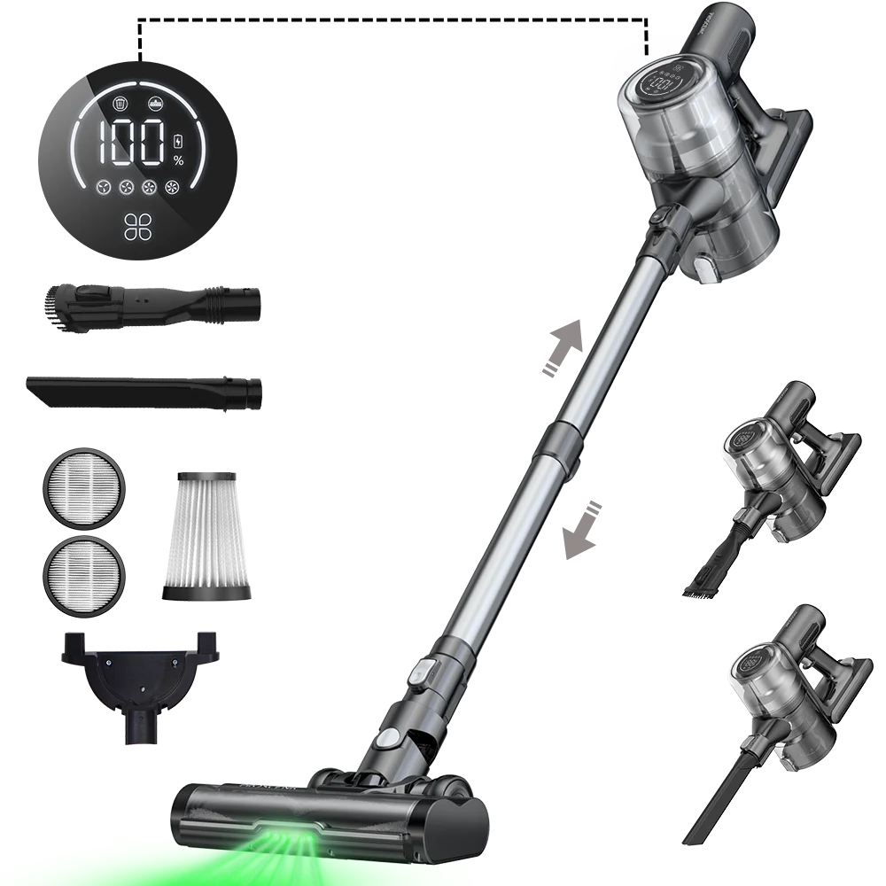 Proscenic P12 Cordless Vacuum Cleaner, Stick Vacuum with Ant