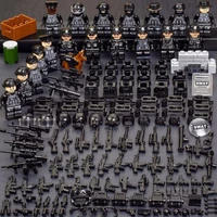 ww2 military special forces modern soldier police dog moc swat city car military weapons figures building blocks mini toys pubg