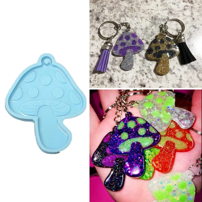 

Mushroom Keychain UV Epoxy Resin Mold Handmade Hanging Pendant Silicone Mould DIY Crafts Jewelry Decorations Casting