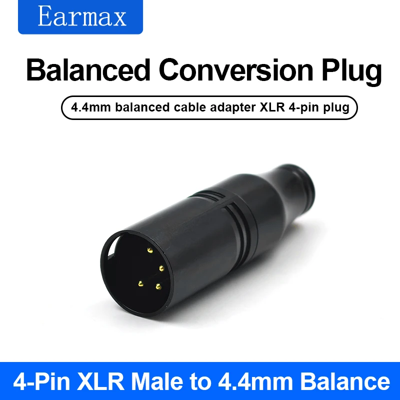 Фото Xlr-4 Мужской Xlr Мужской Сбалансированный адаптер на гнездо 4,4 мм Усилитель Четырехконтактный Xlr на 4,4 Позолоченный штифтовый адаптер №2