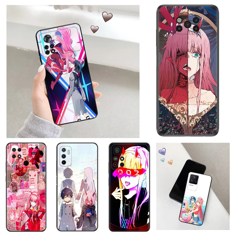 

Black Anti-Drop Phone Case For Xiaomi Poco X4 X3 M4 M3 Pro NFC M5 M5S F4 F3 GT C40 A2 Lite F1 Darling in the FranXX Anime Cover