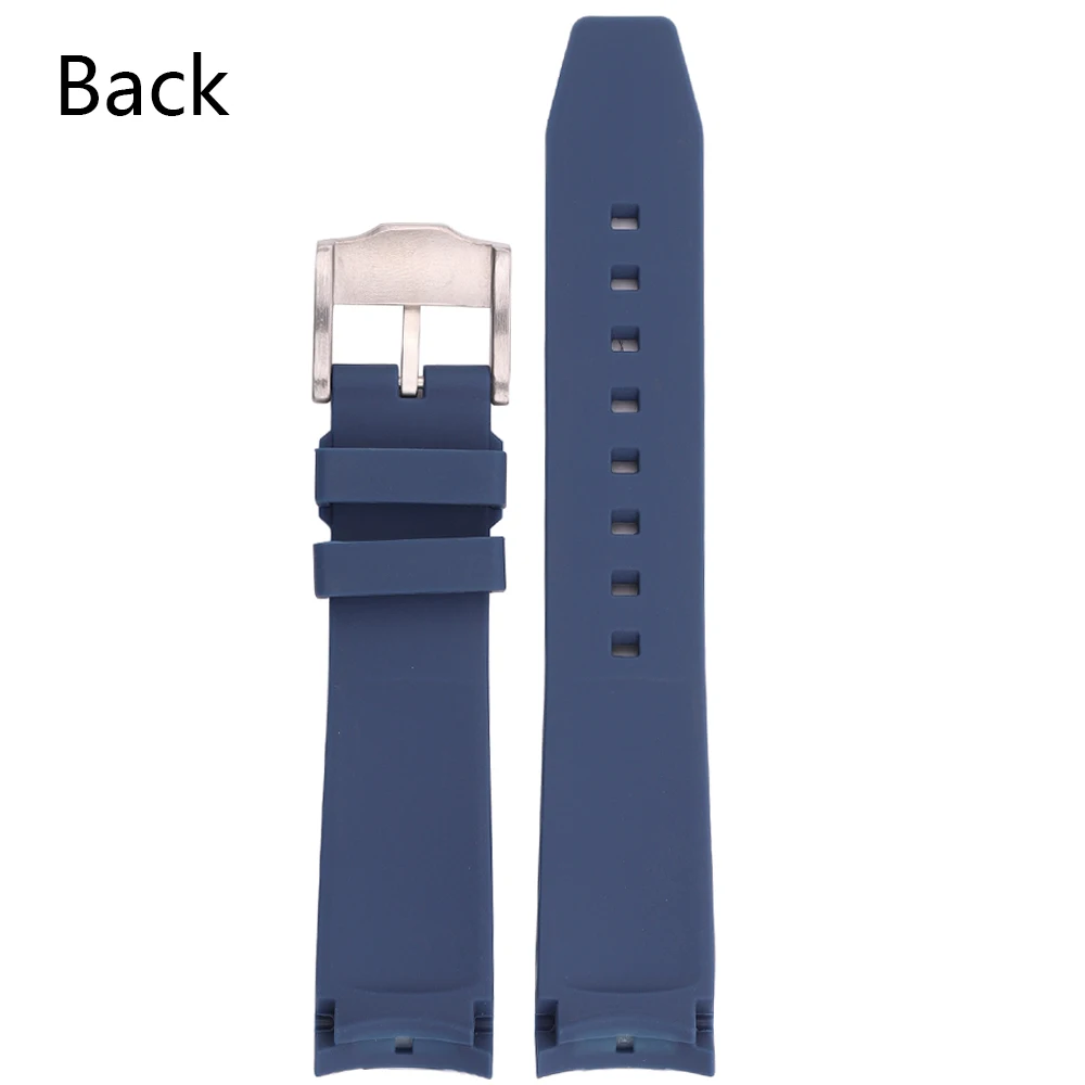 Rubber Watch Strap 20mm Curved End Soft Silicone Watchband Black Green Blue Diving Bracelet Wrist Band