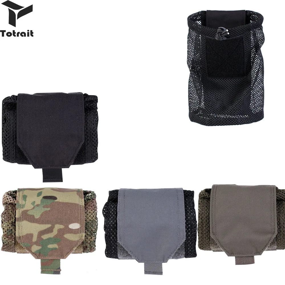 

TOtrait Tactical Folding Mesh Recycling Bag Tactical Sundry Bag Roll Up For Hunting Gun Accessories