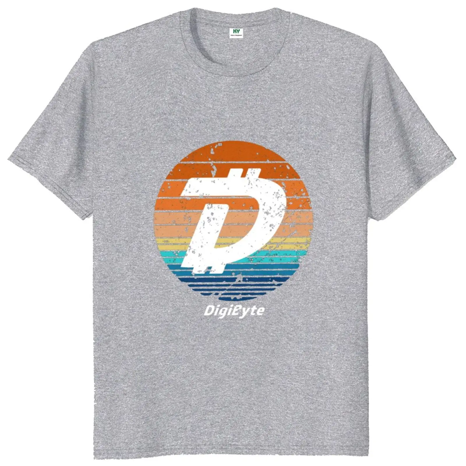 Фото Футболка Digibyte для криптовалюты, забавные винтажные хлопковые повседневные футболки унисекс с коротким рукавом и закатом в виде криптовалю... №3