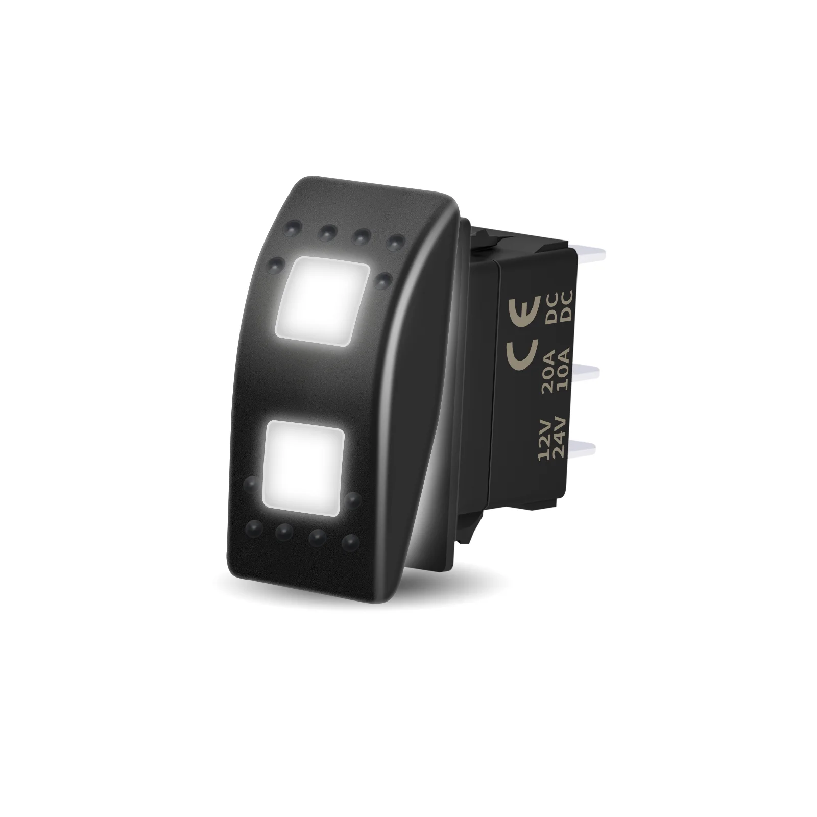 

12 В-24 В, белый светодиодный кулисный переключатель DPDT, 3-позиционный, ВКЛ/ВКЛ, ВКЛ/ВКЛ/(ВКЛ) ВЫКЛ (ВКЛ) для ATV UTV Polaris RZR Can-Am Marine Boat