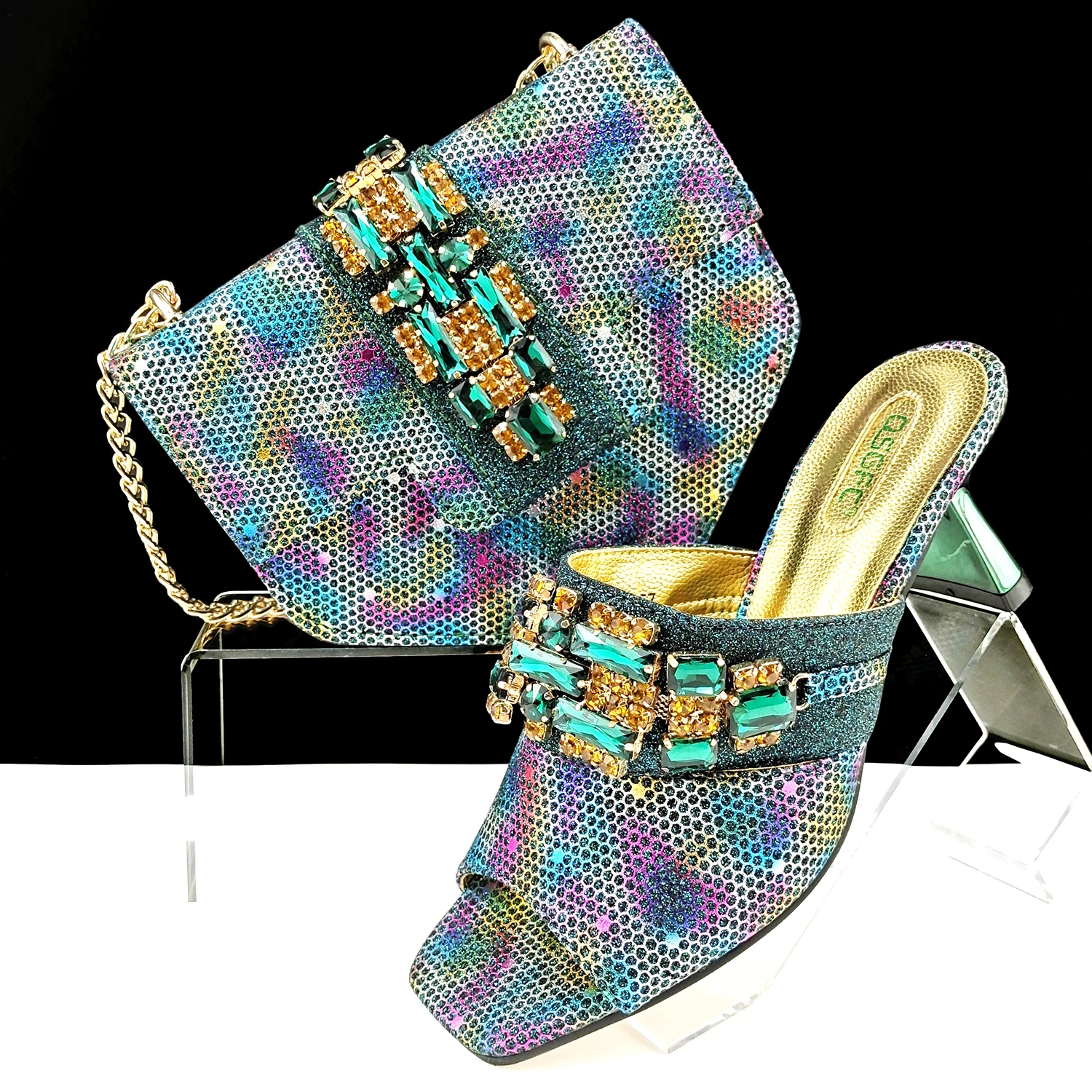 Новое поступление комплект женской обуви и цветочной сумки 2024 Итальянские