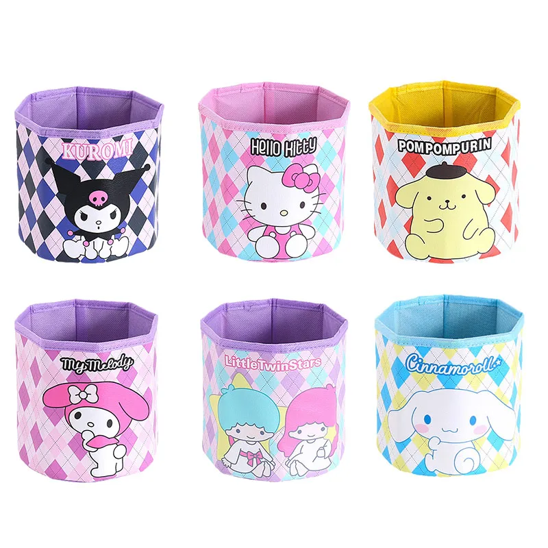 

Anime Sanrios My Melody Kuromi Purin Dog Kittys Pochacco Kawaii Cartoon Desktop Stationery Sundries Foldable Storage Box Gift