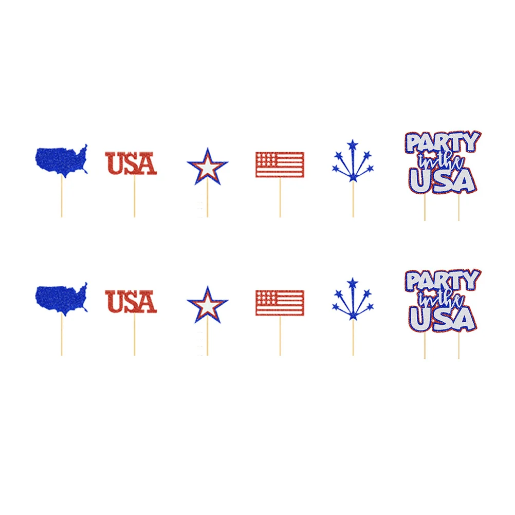 

12 шт. День Независимости Декор тортов DIY десерт торт Pick Party вставка для торта Cards