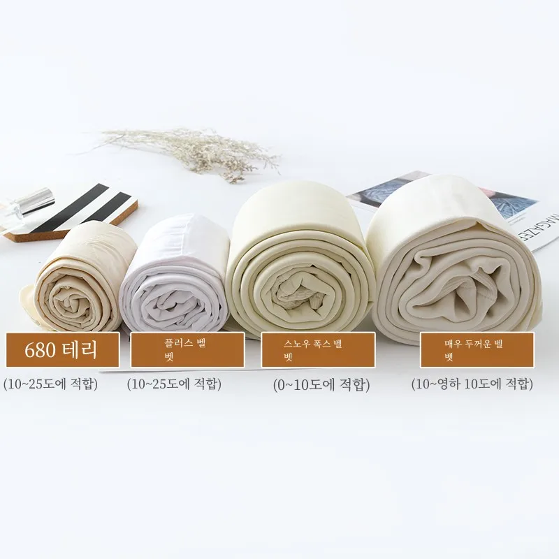 Осенние и зимние утолщенные белые чулки на флисовой подкладке теплые