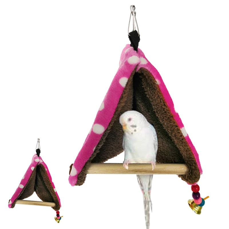 

Soft Plush Bird Hammock Swing Winter Warm Bird Shawl Nest Corner Parrot Blanket Pet Hanging Tent Cage Decor Birds Nest Supplies