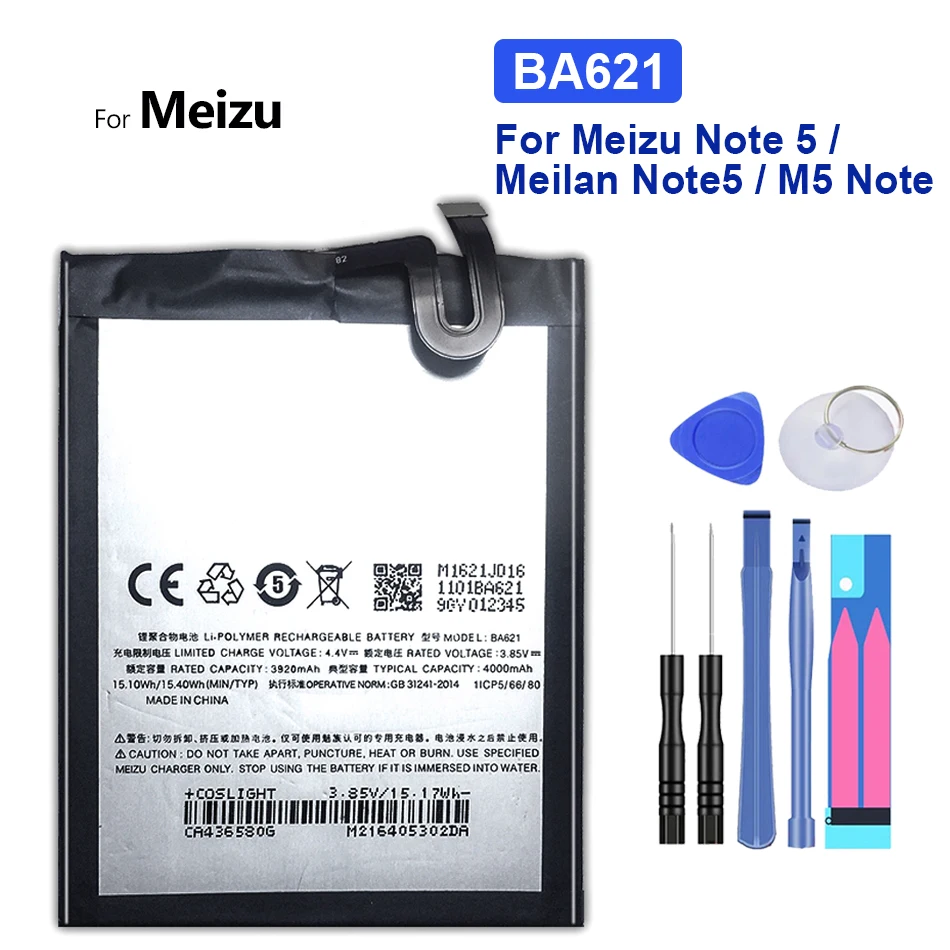 

4000mAh BA621 Replacement Battery For Meizu Note 5 / Meilan Note5 / M5 Note Tracking Number