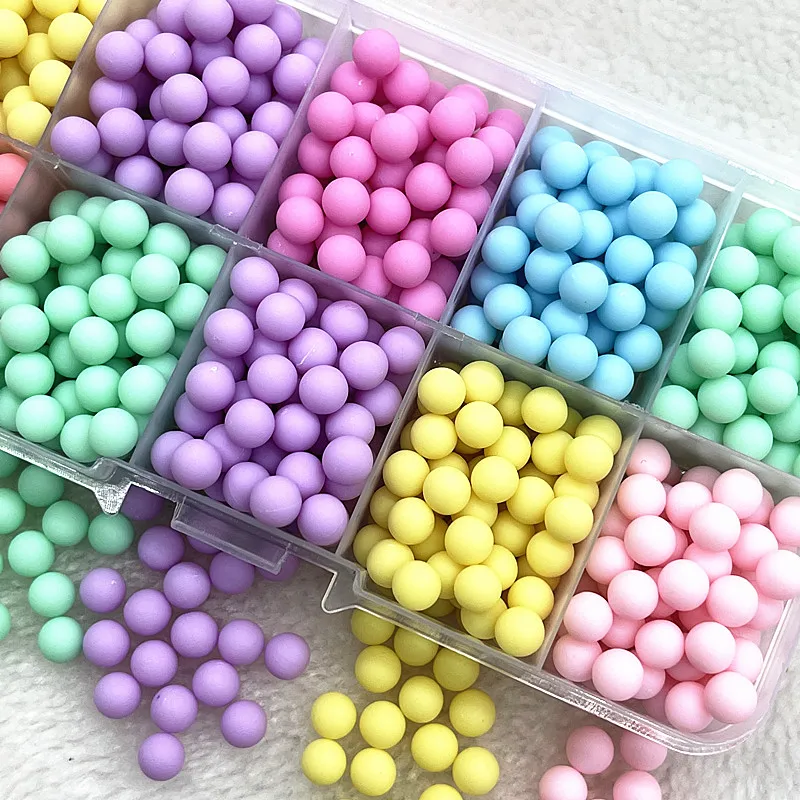 

500g/bag 6mm Round Multi Color No Hole Acrylic Matte Beads Loose Beads for DIY Scrapbook Decoration Crafts Making