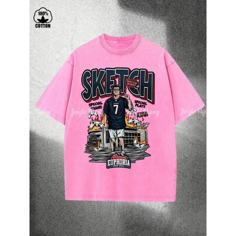 Мужская бирюзовая футболка из хлопка