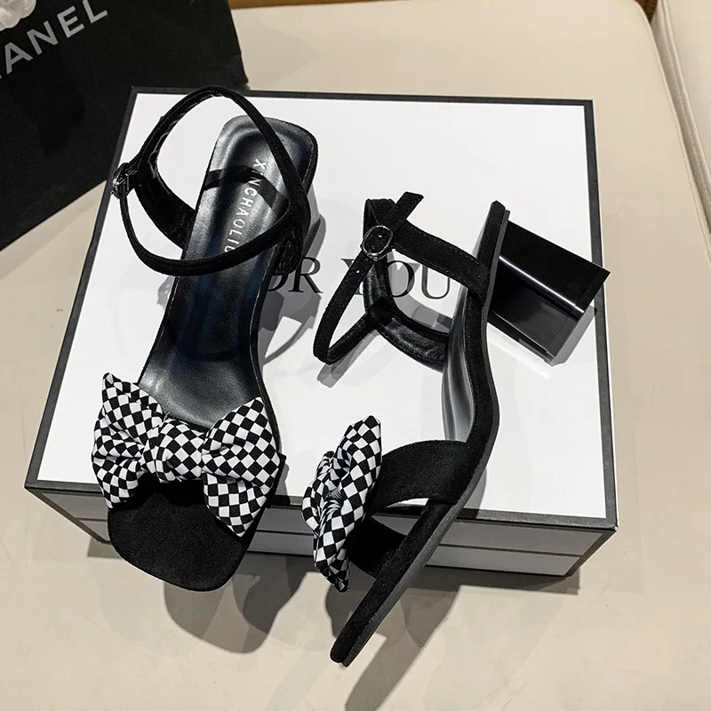 

Hot Selling Cute Bow Summer Women Heeled Sandal Ladies Office Shoes