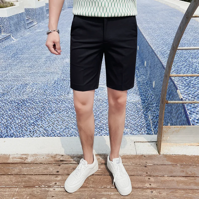 Summer Men's Shorts, Business Fashion Casual Capris, Slim Fit, Solid Color, New 2023
