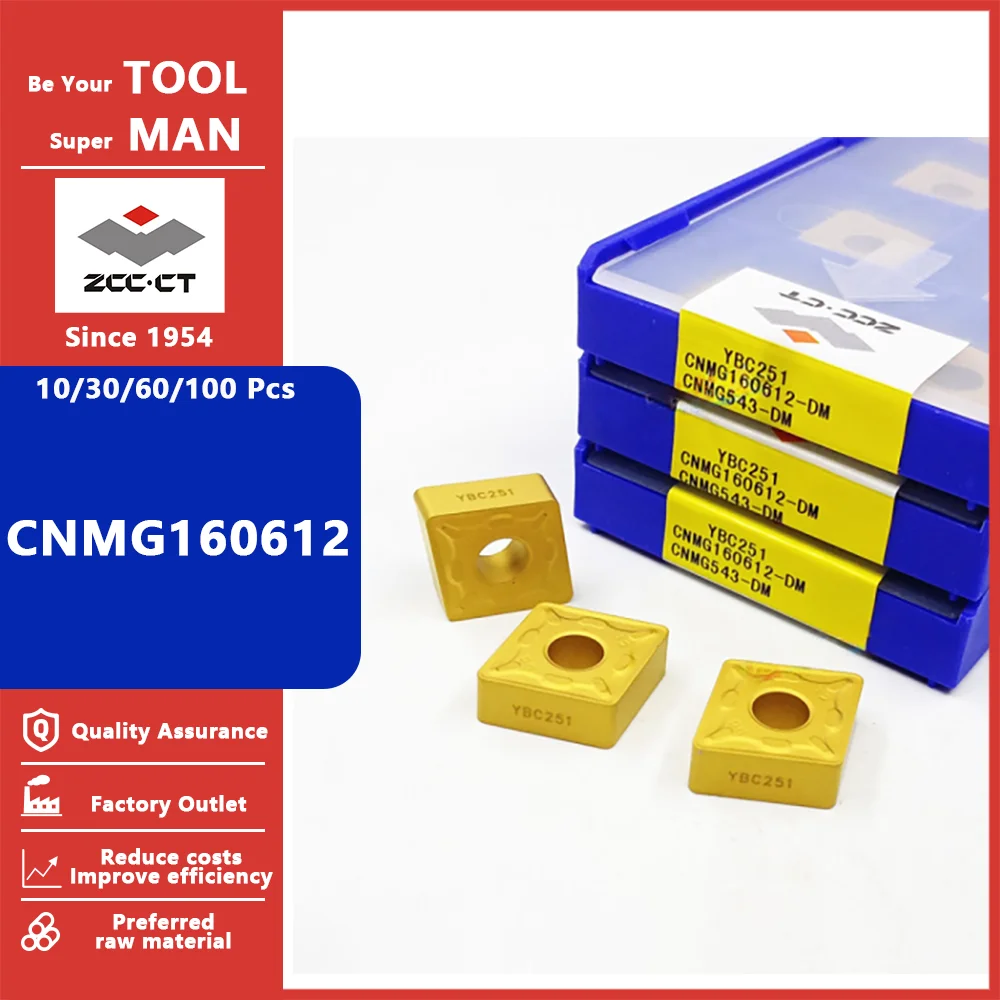 

ZCC CT CNMG160612 CNMG 160612 DR ER PM DM TC Medium Roughing Turning Carbide Inserts Cutting Tool CNC Lathe Cutter Tools