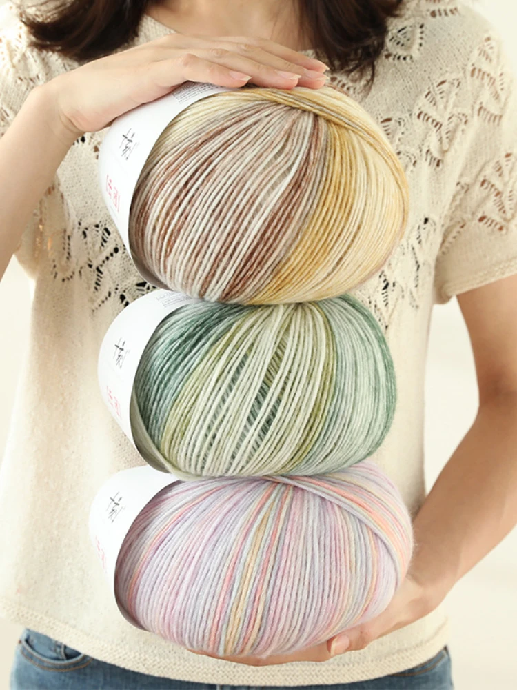 Цветное вязаное бамбуковая хлопковая пряжа бамбуковое волокно хлопок теплые и