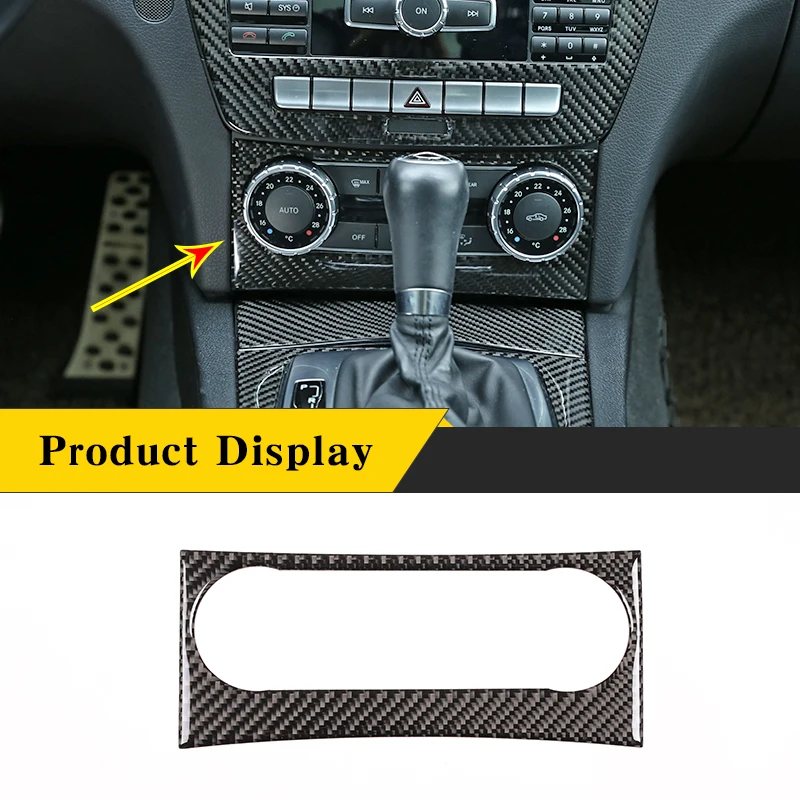 

For Mercedes-Benz C-Class W204 2007-2013 3K Carbon Fiber Air Conditioner Switch Panel Sticker Trim Car Interior Accessories