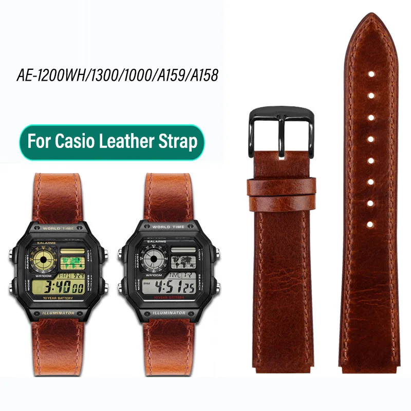 Кожанный ремешок для часов Casio 3299 цвет в ассортименте