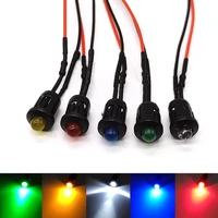 5pcs 5mm pre wired leds with holders emitting diodes bulb lights for diy hobbyists 3v 6v 9v 12v 220v red yellow blue green white
