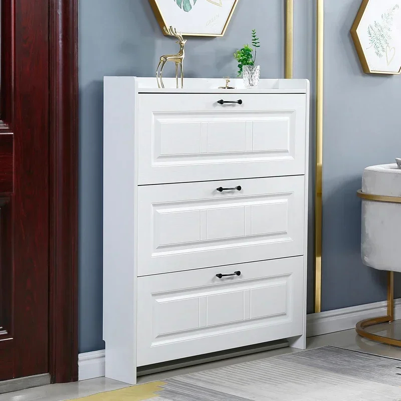 Входные шкафы Шкаф для хранения Auvents Display Современная белая полка обуви