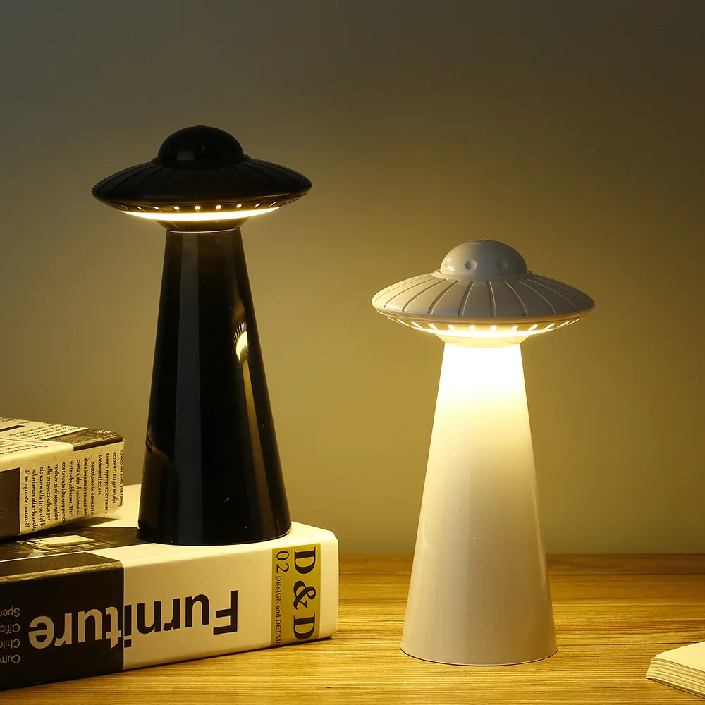 

Cool UFO Reading Desk Lamp Night Light Dimmable Bedside Lighting Baby Light Usb Rechargeable Home Dormitory Decor Birthday Gift