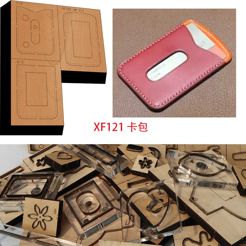 

New Japan Steel Blade Wooden Die card bag Wallet Leather Craft Punch Hand Tool Cut Knife Mould XF121 leather craft tools