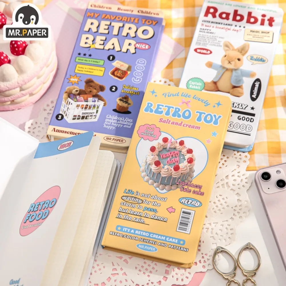 

Mr. Paper Light Retro Animal Weeks Book DIY Handbook Student Portable Notebook Kawaii Stationery Office Accessories 80pcs/book