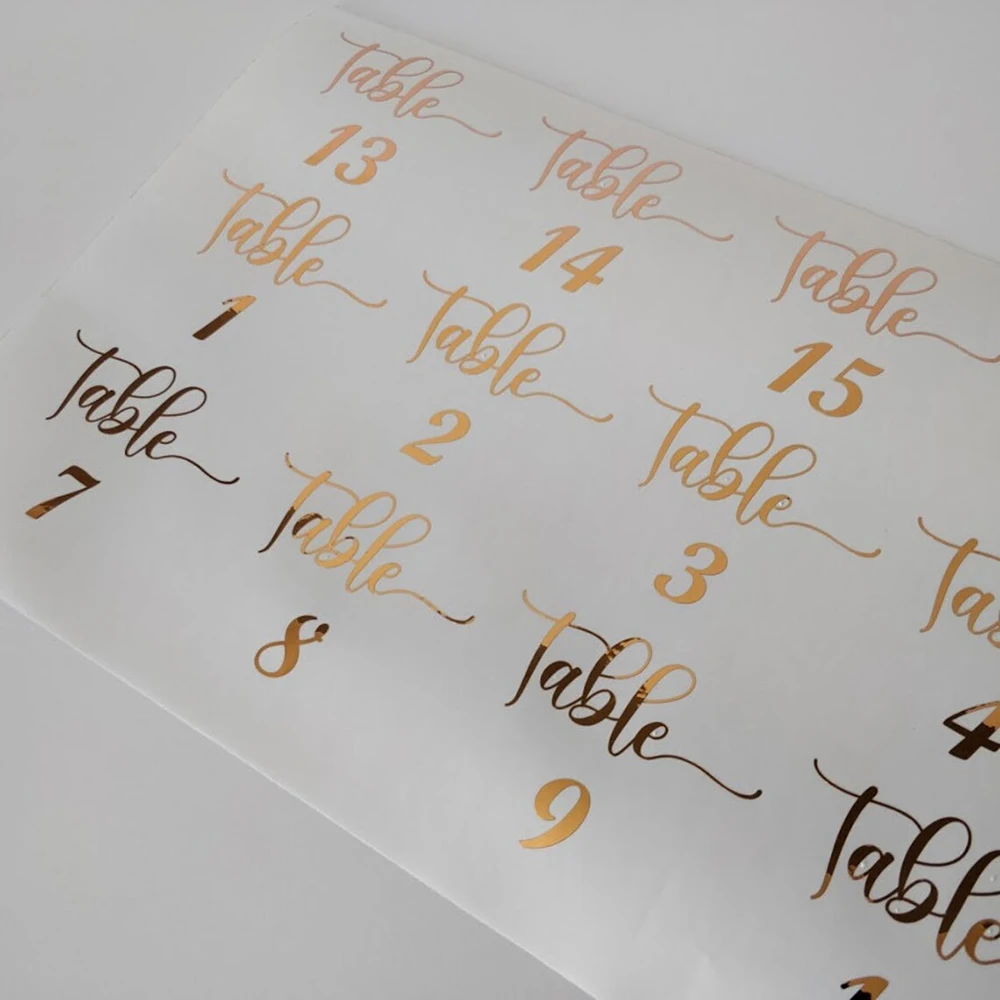 Наклейка с цифрами для стола Свадебный прием Виниловая наклейка настольных