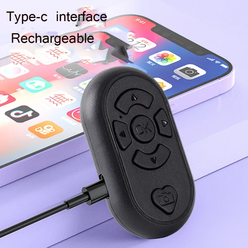 Bluetooth Wireless Remote Control Phone Selfie Video Controller for Android Ios Compatible Remote Button Rechargeable Type-C images - 6