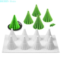 8 cavity christmas tree shaped silicone cake mold cookies 3d baking tools resin mold