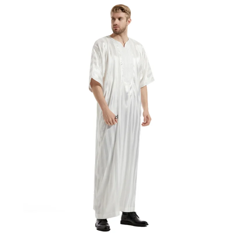 Eid Ramadan Muslim Men Jubba Thobe Islamic Abaya Dress Kimono Long Robe Saudi Musulman Thawb Caftan Abayas Jubah Dubai Arab 2023