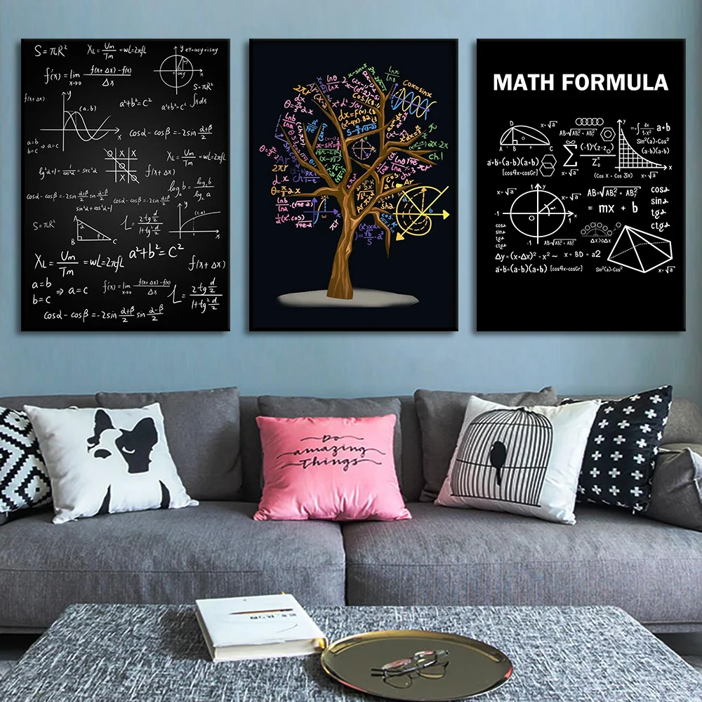 

Math Formula Tree Pi Day Canvas Painting Poster Modern Wall Art Print Knowledge Pictures Classroom Study Room Home Decor Cuadros