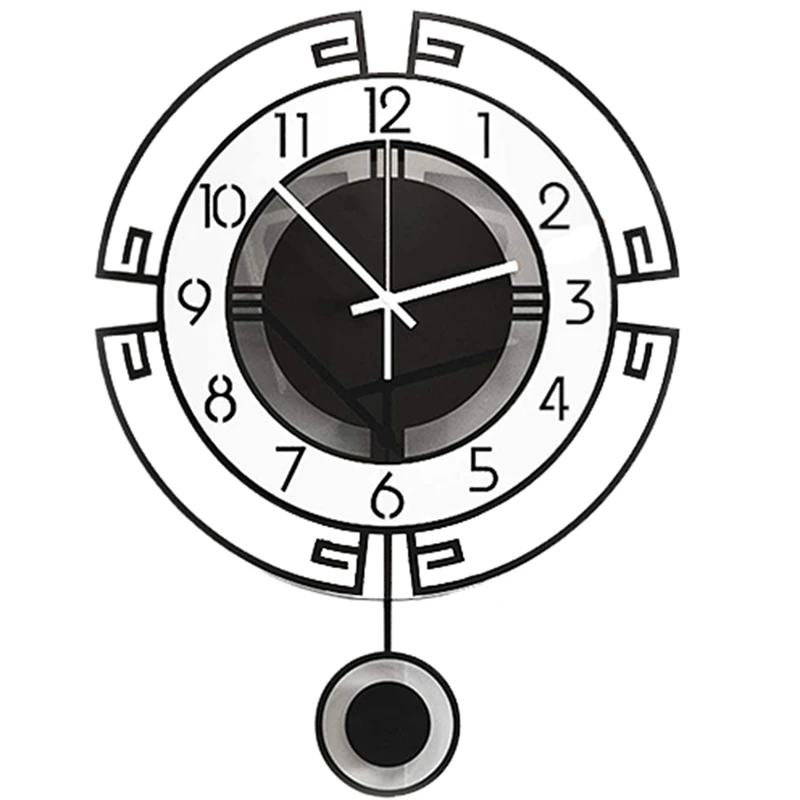 

Wall Clock for Living Room Decor,Decorative Wall Clocks Battery Operated with Pendulum for Kitchen Office Bedroom