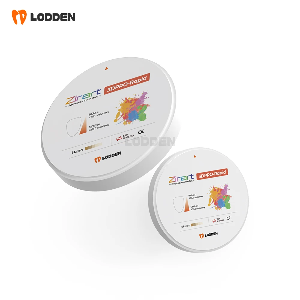 Фото Стоматологический блок из диоксида циркония Lodden 3D Pro-Rapid, многослойный, для CAD/CAM, открытая система, 98x10-25 мм, высокопрочный материал для зуботехнических лабораторий №5