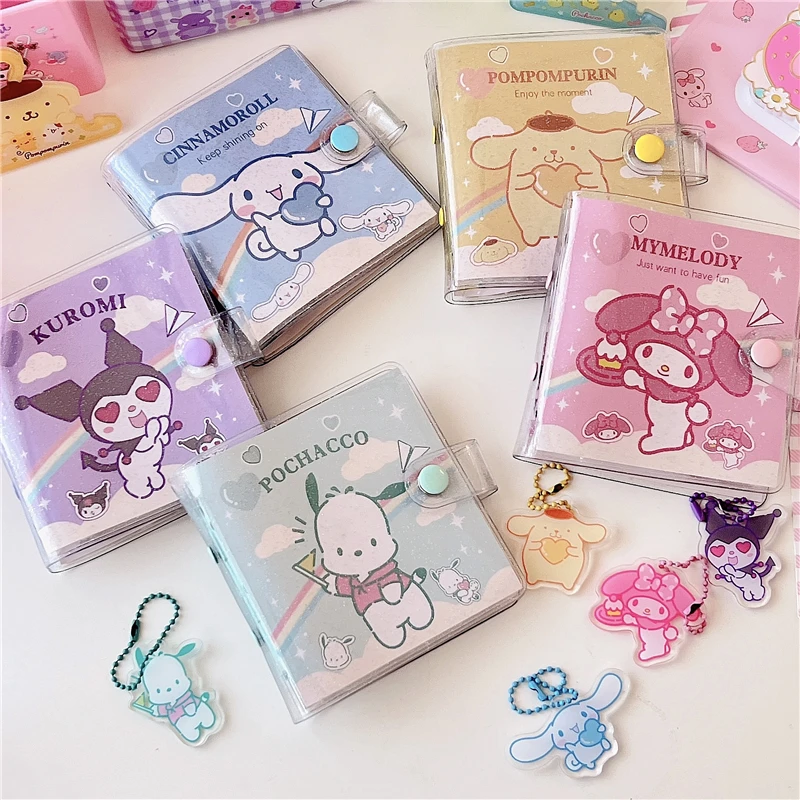 

New Sanrioed Kawaii Pendant Pachacco My Melody Photo Storage Bag Loose-Leaf Book 3 Inch Album Book and Cute Pendant