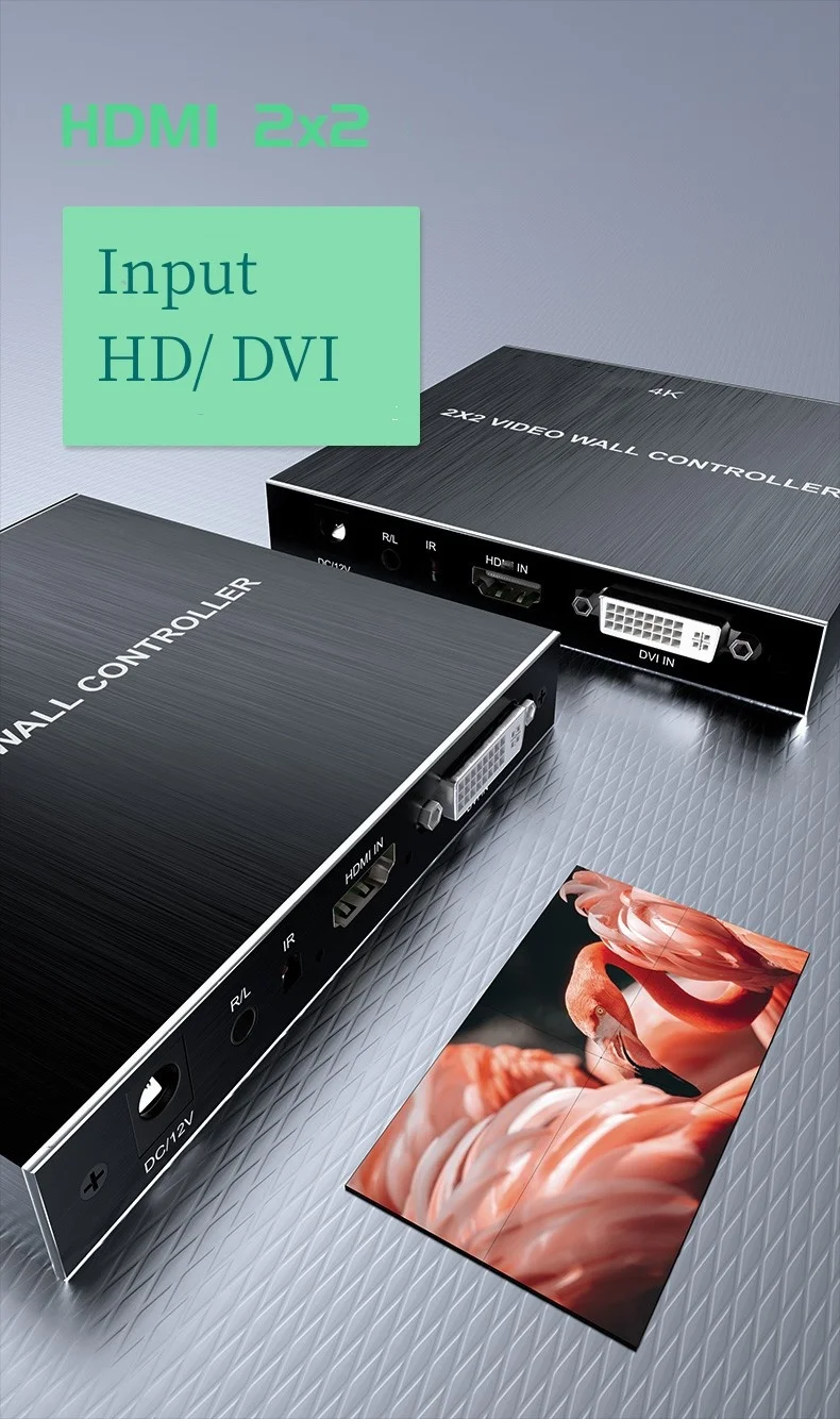 2x2 4K US Video Wall Controller TV Splicing Box 1x2 1x3 1x4 2x1 3x1 4x1 HD DVI Switch 4 Screen Splicer Processor