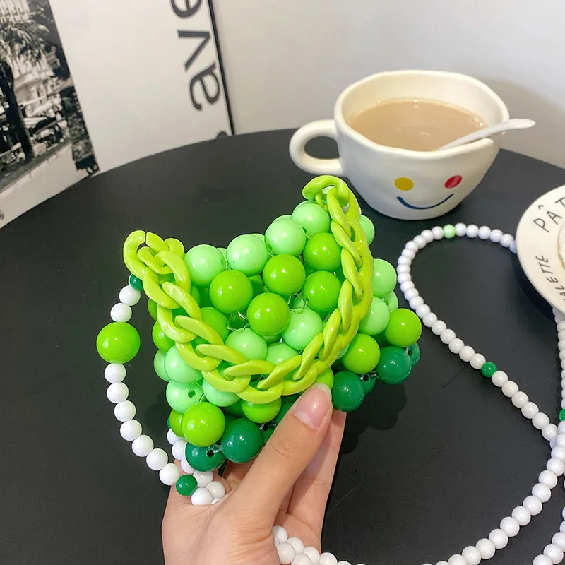 

Маленькие сумки-мессенджеры через плечо с бусинами для молодых девушек, повседневная женская сумка-Кроссбоди премиум-класса с трендовым ди...