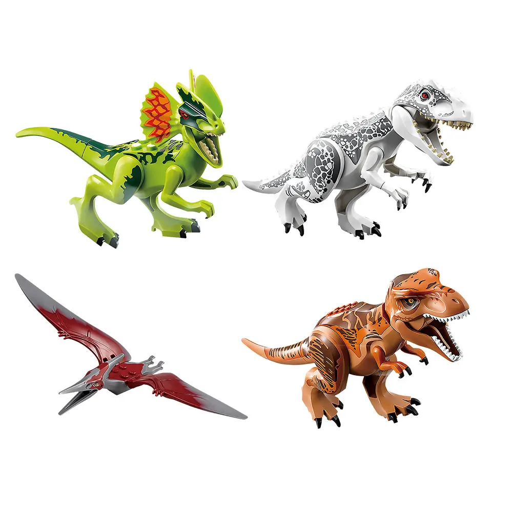 

Locking Figurine Dinosaurs Rex Pterosauria Tyrannosaurus Triceratops Figurines Toys Tiny Models Building Block Children Gift