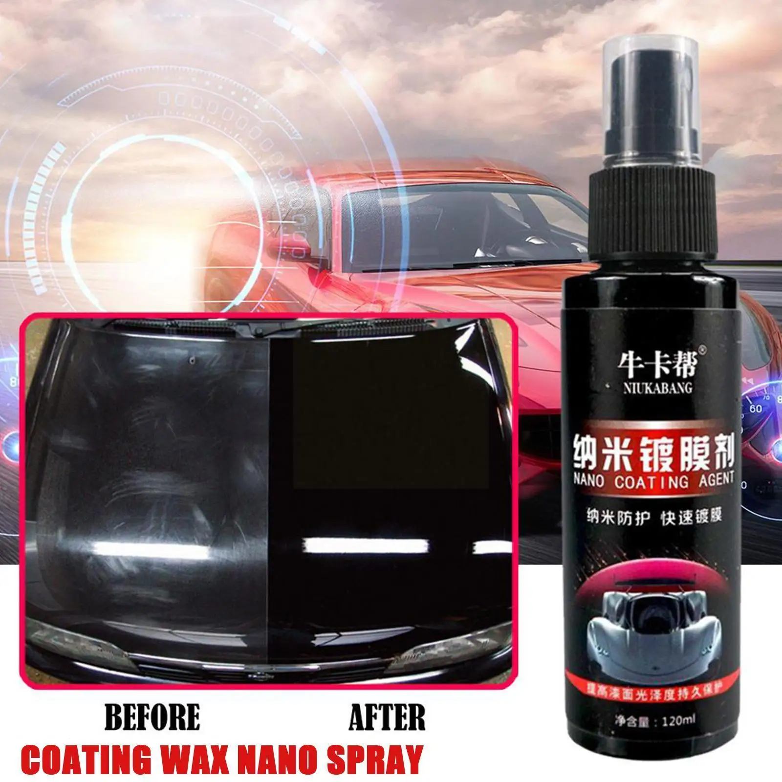 

120ml Car Paint Care Nano Repairing Spray Oxidation Ceramic Liquid Coat Coating Car Hydrophobic Accessories Glass Y8P4